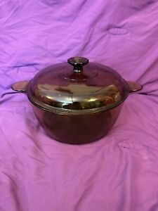 Vintage Corning Ware/Pyrex Vision Amber Glass 4.5L Dutch Oven Stock  Pot