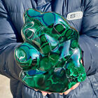 7LB Natural glossy Malachite transparent cluster rough mineral sample