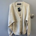 Vintage 90's Trader Bay Mens Large Cardigan Sweater Cream Color Buttons