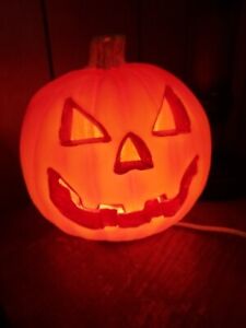 Jack O Lantern  Blow Mold Light Up Halloween Pumpkin Orange Carved
