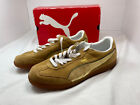 Puma Liga Mens13 Tan Brown Suede Metallic Gold Low Top Gum Sole Shoes Sneakers