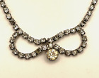 Vintage Rhinestone Bow Collar Choker Necklace Bridal Wedding Jewelry