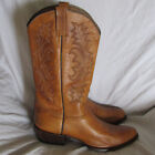 Stetson Tan Leather Handmade Western Cowboy Boots Round Toe Men's sz 11.5 D