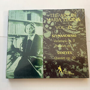The Art of Maria Yudina Volume IX : Szymanowski / Taneyev (NEW CD) ARL A59