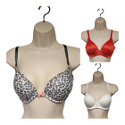 Lots Of 3 Underwire Push-Up Bras 36C Animal Print Gray, White & Red