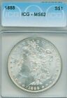 Housed in ICG MS62 holder - GREAT 1888 Morgan silver dollar, check it out!