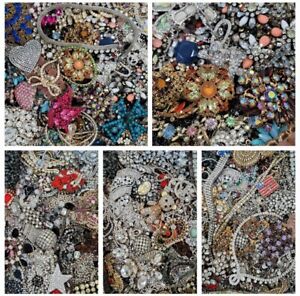 HUGE Vintage Now Bulk 19 lb ALL RHINESTONE Jewelry Craft Repurpose Lot !!Scrap!!