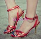 Womens peep Toe Sandals High Stilettos Heels Dress Slingback Shoes Plus Size