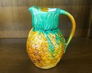 New Staffordshire Majolica Style Pineapple Jug Vase Home Accent Decor Pitcher
