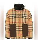 NEW BURBERRY MEN'S LUXURY CHECK PRINT GOOSE DOWN  PUFFER PARKA JACKET M