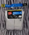 Hanes 10 Pack Pairs Men's White Mid-Crew Socks - Shoe Size 6-12 Cushioned