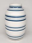 blue and white striped ceramic  Pottery Glazed Vase