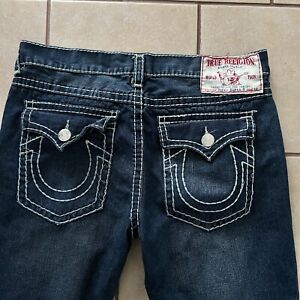 Men's True Religion Jeans Ricky Super T Size 38 Inseam 32.5 Dark Nice Condition