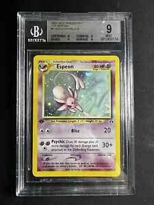 Pokemon Neo Discovery Espeon 1st Edition BGS 9 Mint with Subgrades