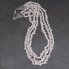 Amazing 3 Strand 368 Cts Natural Rose Quartz Beads Jewelry Necklace SK 25 E520