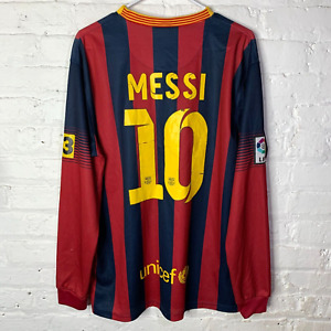 Nike FC Barcelona Lionel Messi Striped Jersey Kit Long Sleeve Size Medium RARE