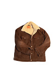 Levi Strauss Sherpa Fleece Lined Brown Corduroy Jacket Mens Size L Levis
