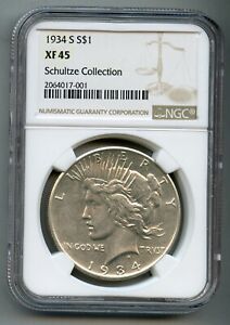 1934 S Peace Silver Dollar NGC XF 45