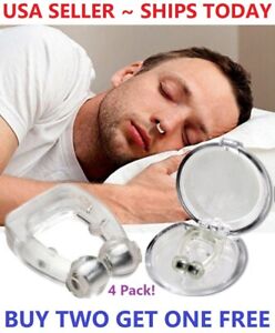 4 Pack Silicone Clip Magnetic Anti Snore Stop Snoring Nose Clips Sleeping Aid