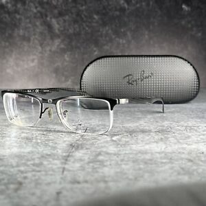 Ray-Ban Eyeglasses RB 8413 2503 Carbon Fiber Black Half Rim Frame 52-18-145