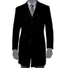 Kenneth Cole Raburn Men's Black Slim Fit Wool-Blend Overcoat Jacket 42R $350