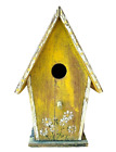 Vintage Yellow Home Made Birdhouse Whimsical Outdoor Wooden Cottagecore Rustic