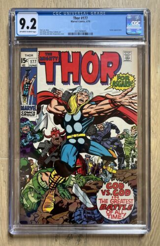 THOR #177 (1970). CGC 9.2. Thor and Odin battle Surtur. Stan Lee/Jack Kirby.