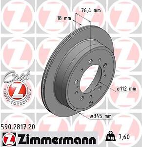 2x ZIMMERMANN 590.2817.20 Brake Disc Pair Rear Axle For LEXUSTOYOTATOYOTA (FAW)
