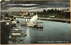 Fairmont West Virginia Wharf Steam Ship Night View Antique Postcard c1910