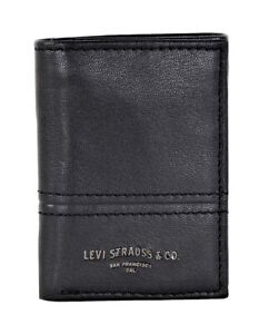 Levi's Men's Genuine Leather RFID-Blocking Trifold Wallet Black