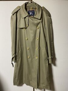Burberry Brera Wool Trench Coat Beige Military Ladies Size Small Vintage Rare