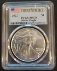 2022 PCGS MINT STATE  MS70 FIRST STRIKE SILVER EAGLE CLASSIC BLUE FLAG LABEL $1