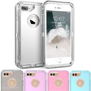 For iPhone 6 6S 7 8 X Plus Clear Transparent Case (Clip Fits Otterbox Defender)