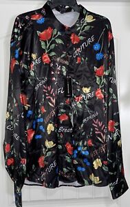 GSBOGOSSE Mens Luxury Brand Printed Silk Floral Button Down Dress Shirt 3XL