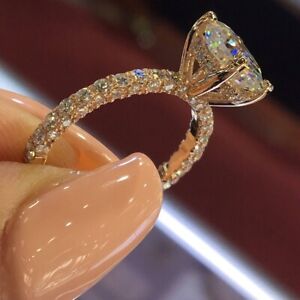 Certified Diamond 1.20 Ct Round Cut IGI GIA Natural Wedding Ring 18k Yellow Gold
