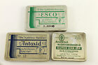 WWII Lot 3 German Medical Needles AKESTRA ESCO ANTOXID  Empty Tin Box 1940's