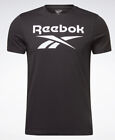 Reebok Identity Big Stacked Logo T-Shirt Mens Large Black NWT