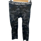 Nike Pro 3/4 Training Tights Pants Mens Size Large Camo Black Gray Green AQ1197