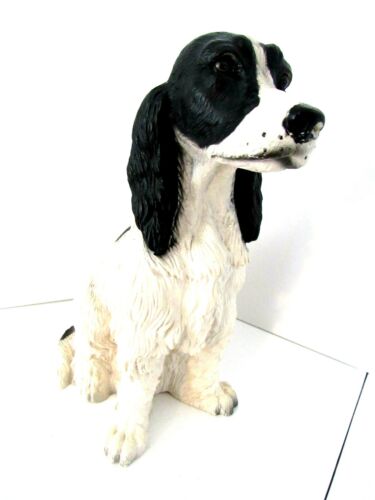 Home Garden Decor Black & White Dog Figurines Statues Resin Craft
