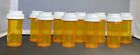 Empty Plastic RX Pill Prescription Medicine Bottles Lot Of 10 Amber Color