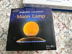 Levitating Moon Lamp Float & Spin in Air 3 Colors LED Lights Change Yellow&White