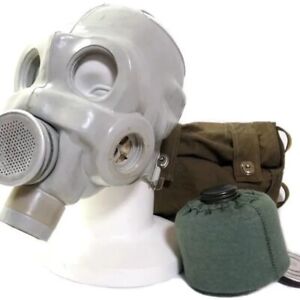 Vintage Bulgarian New Gas Mask PMG + filter + bag, White, Bulgarian Gas Mask