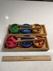 Grimm's Rainbow Bowls Shape & Color Sorting Game/Activity Set with Grabbing Tong