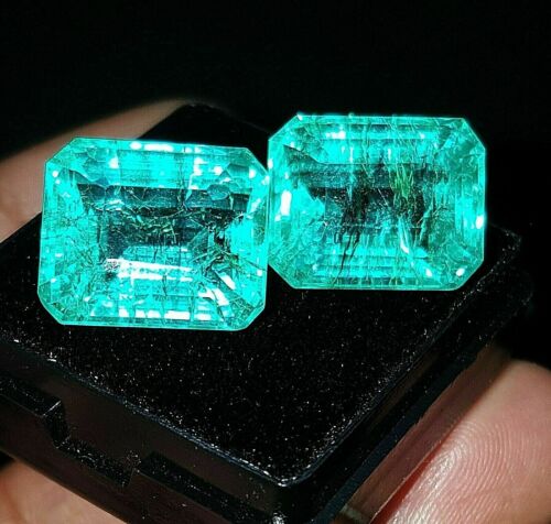 2 Natural Emerald Certified Loose Gemstone 8 to 10 Ct Pair of Gemstone.
