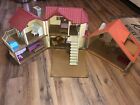 Calico Critters Red Roof Country Home Epoch House w/ Lodge & Accessories