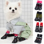 4pcs Dog Boots Waterproof Dog Shoes Adjustable Anti-Slip Rubber Cotton Socks -