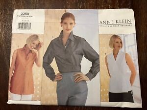 Vogue 2250 UNCUT Sewing Pattern, Misses' Shirt, Size 8-10-12, Anne Klein