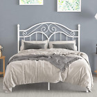 Size Metal Bed Frame with Vintage Headboard,14 Inches Storage Space Full White