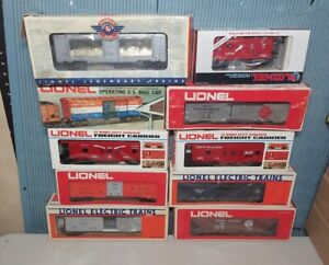 MIXED LOT OF 10 LIONEL TRAINS O SCALE FREIGHT CARS (MIXED ROADNAMES) #4