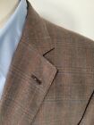 Coppley Bespoke Silk Wool 42 R Brown Plaid Sport Coat